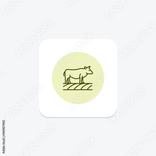 Cow In Cropland, vector, pixel perfect, illustrator file