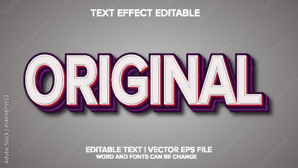Obraz premium original text effect vector editable