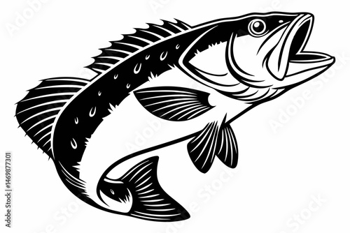 grouper sihouette black vector