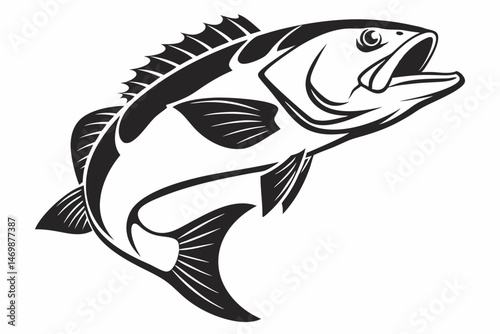 grouper sihouette black vector
