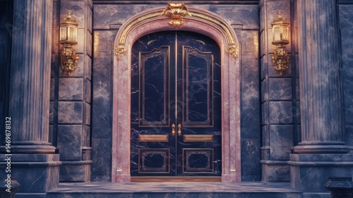 Grand entryway with ornate architecture