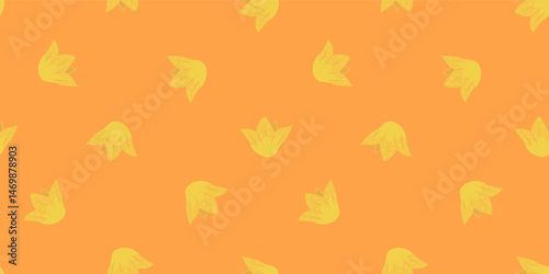 Crispy Wonton Pattern background. Fried Dumpling pattern background. Fried Snack Food illustration pattern. Fried Dumpling Seamless Pattern, Asian Street Food Background.