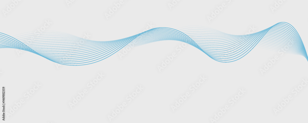 Abstract blue smooth wave on a white background. Dynamic sound wave. Design element. Vector illustration. Abstract blue smooth wave on a white background. Dynamic sound wave. Design element. Vector illustration.