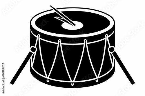 drum sihouette black vector