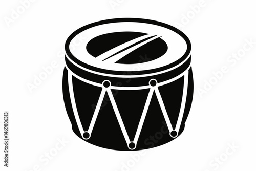 drum sihouette black vector