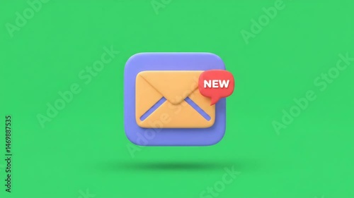 新着メール通知アイコン カラフルな3Dデザイン