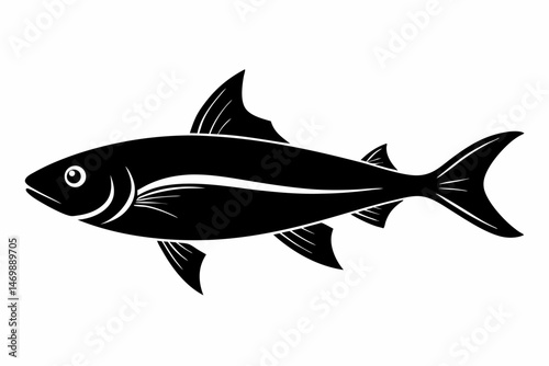 jackfish sihouette black vector