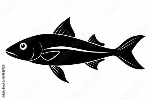 jackfish sihouette black vector