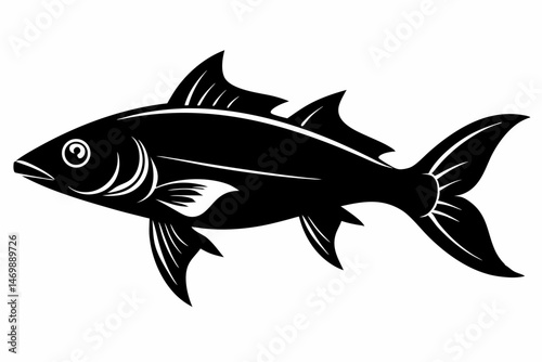 jackfish sihouette black vector