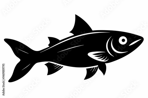 jackfish sihouette black vector