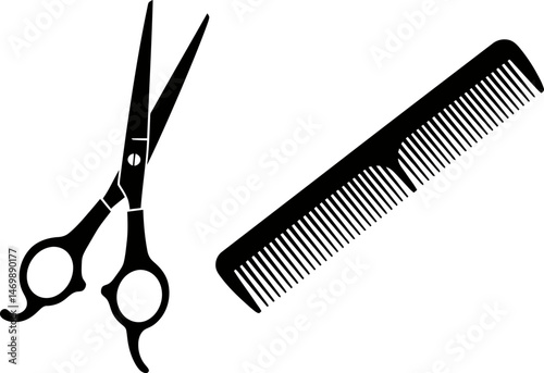 Hair Cutting Scissors and Comb Professional Hairdressing Tools