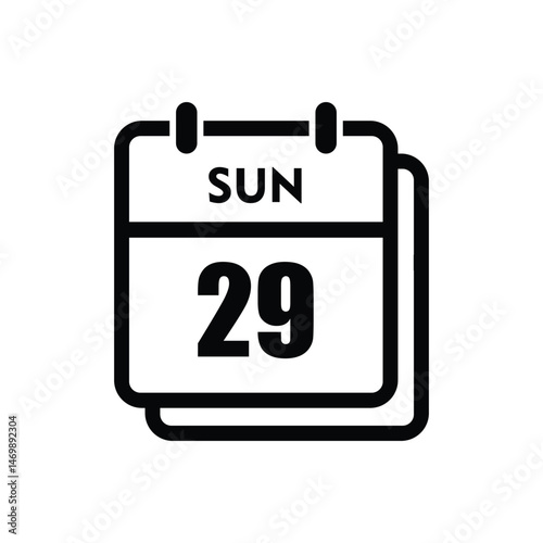 calender icon, 29 sunday icon with white background