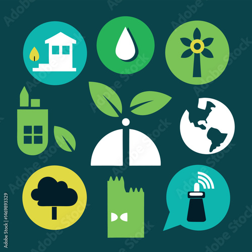 Ecology Icon Set Collection for Biodiversity