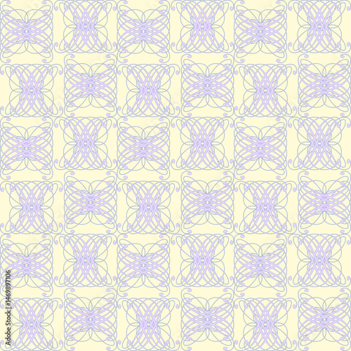 Lace style patter on soft yellow background with elegant lines
