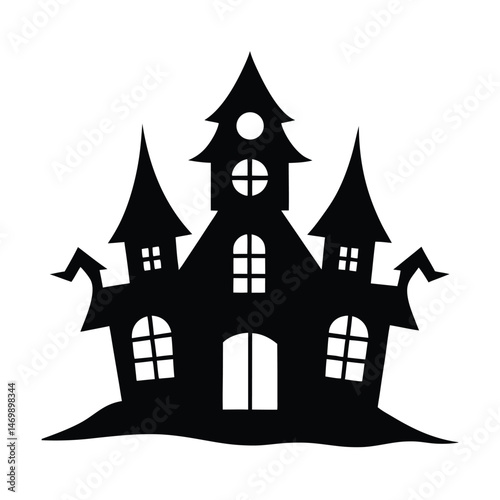 Wallpaper Mural Haunted House Spooky Vector Silhouette Torontodigital.ca