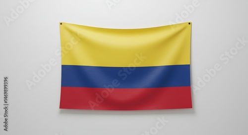 Free Download Minimalist Colombian Flag on White Wall
 - GFXLoad