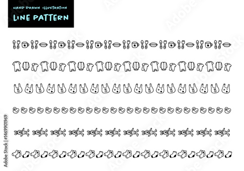 シンプルな手書きのかわいいベビー用品イメージ飾り罫セット