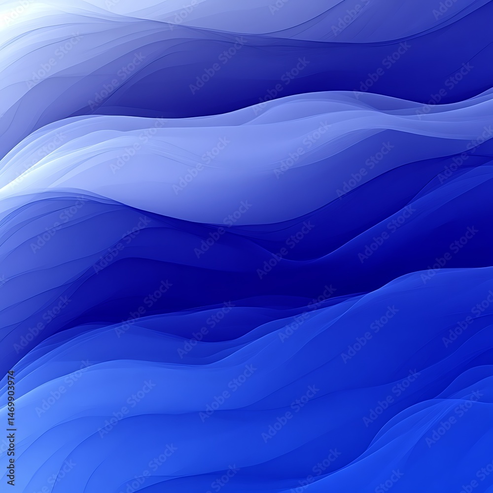 Obraz premium Abstract blue wave pattern, flowing, soft, gradient