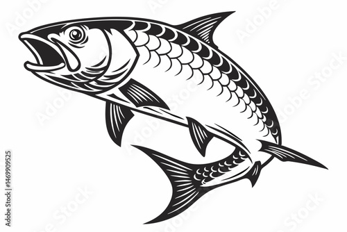 tarpon sihouette black vector