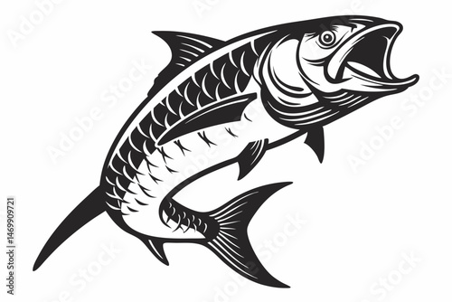 tarpon sihouette black vector