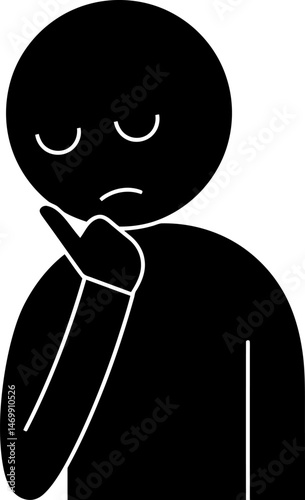 Thoughtful Person, Contemplative Figure, Pensive Silhouette Illustration