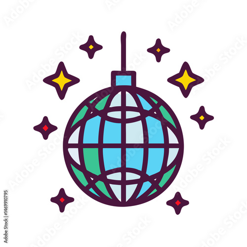 Disco Ball Party Celebration Icon Design