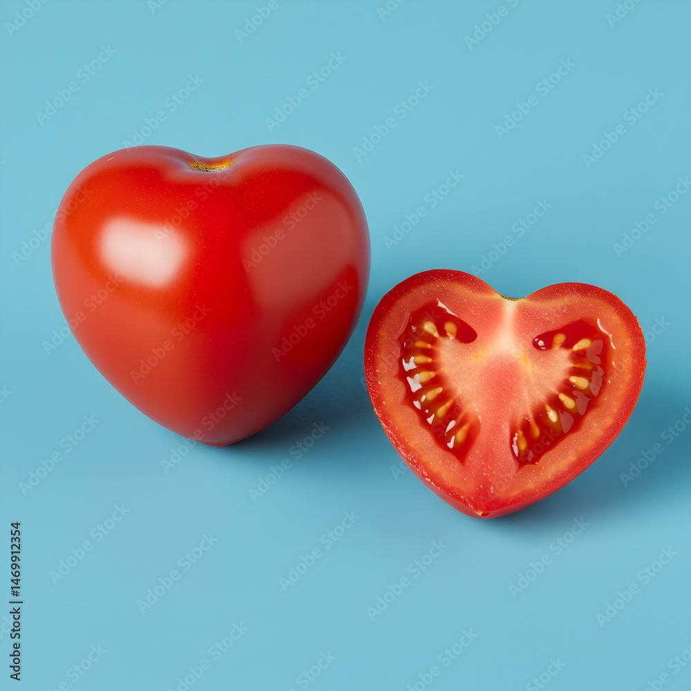 Fototapeta premium Heart-Shaped Tomatoes: Cute & Delicious!