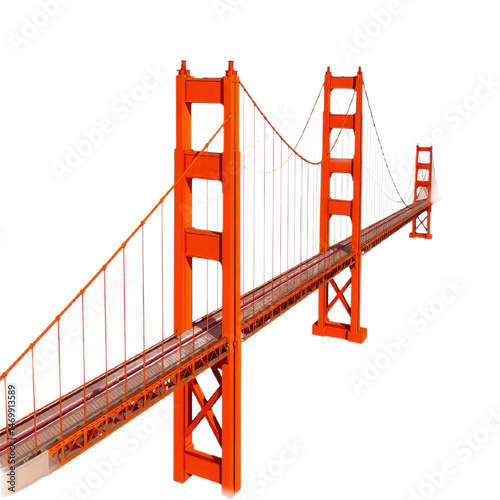 golden gate bridge in San Francisco  with transparent background PNG and JPEG image