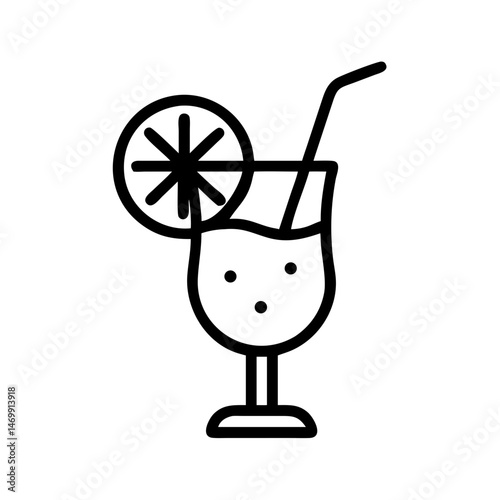 Cocktail with Slice Fruit Drink Icon Design