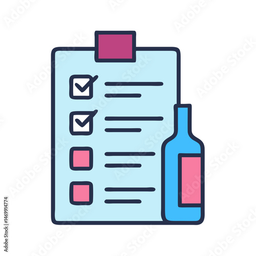 Alcohol Checklist Drink Review Icon Design
