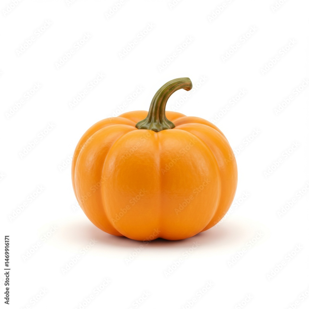 Obraz premium Small Orange Pumpkin on White Background