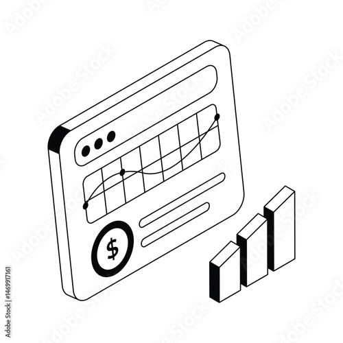 Website analysis isometric icon is ready for premium use