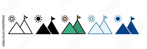 Mission Icon Set Multiple Style Collection
