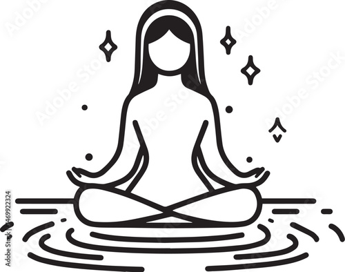 Meditation icon with person sitting cross-legged