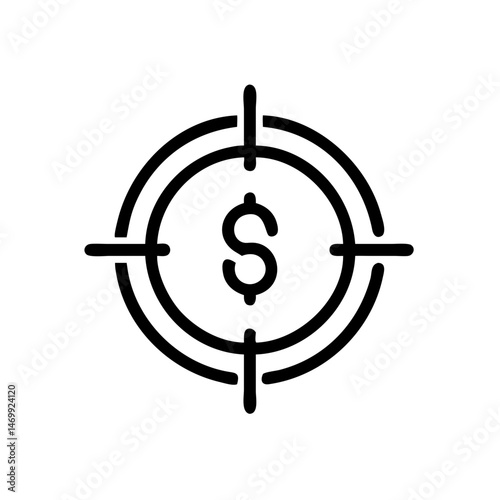 Dollar Target Focus Goal Icon Design