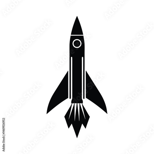 Rocket Futuristic Ascent Vector Silhouette