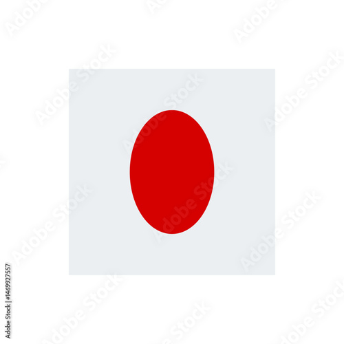 A simple depiction of the national flag of japan featuring a white background and a central red disc emblem