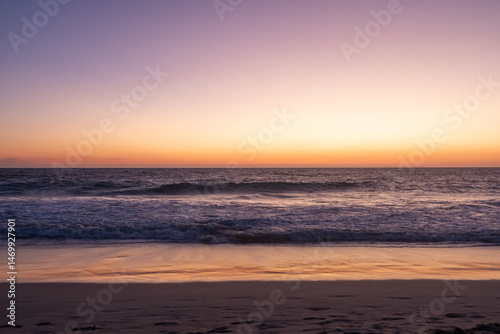 Sunset view of Scarborough Beach in Perth, Australia photo