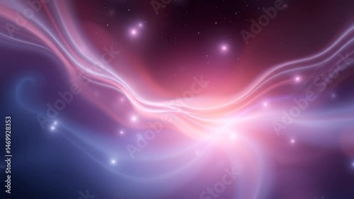 Abstract swirling shapes in soft, glowing colors.