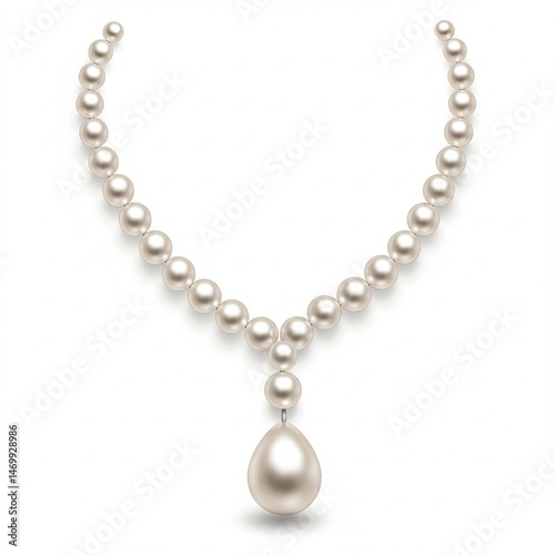 Wallpaper Mural Elegant White Pearl Necklace with Drop Pendant Torontodigital.ca