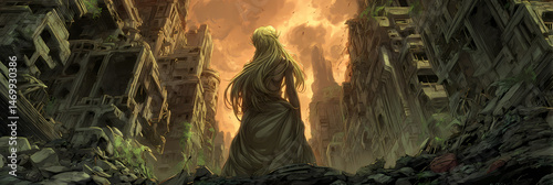 Legendary Deity in Anime Manga Style – Fantasy God Illustration