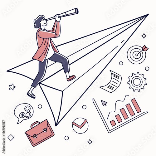 Business leader navigating future growth with vision and strategic planning