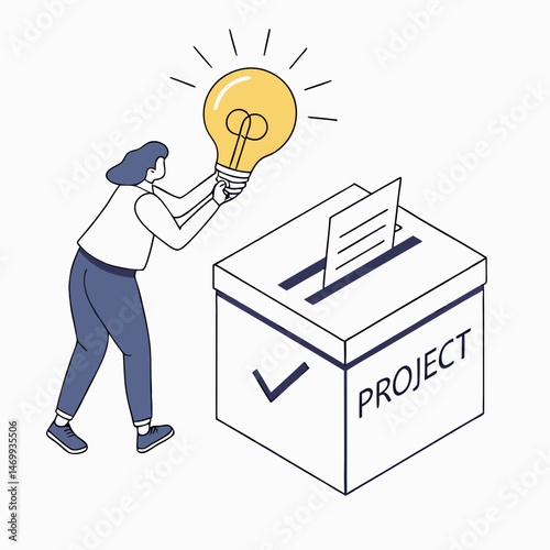 Reaching new heights idea conception and project development illustration