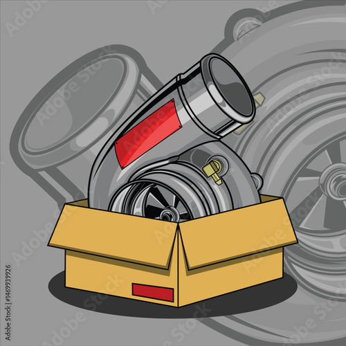 TURBO VECTOR ILLUSTRATION WITH A GRAY BACKGROUND 02