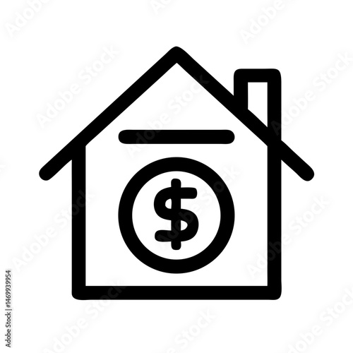 Mortgage Investment House Icon Design