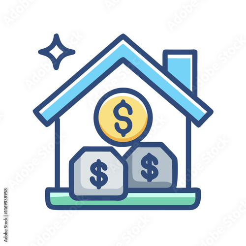 Mortgage Investment House Icon Design