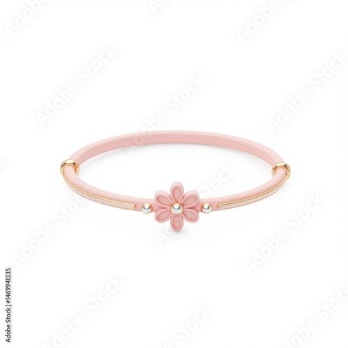 Wallpaper Mural Pink Flower Bracelet with Gold Accents Torontodigital.ca