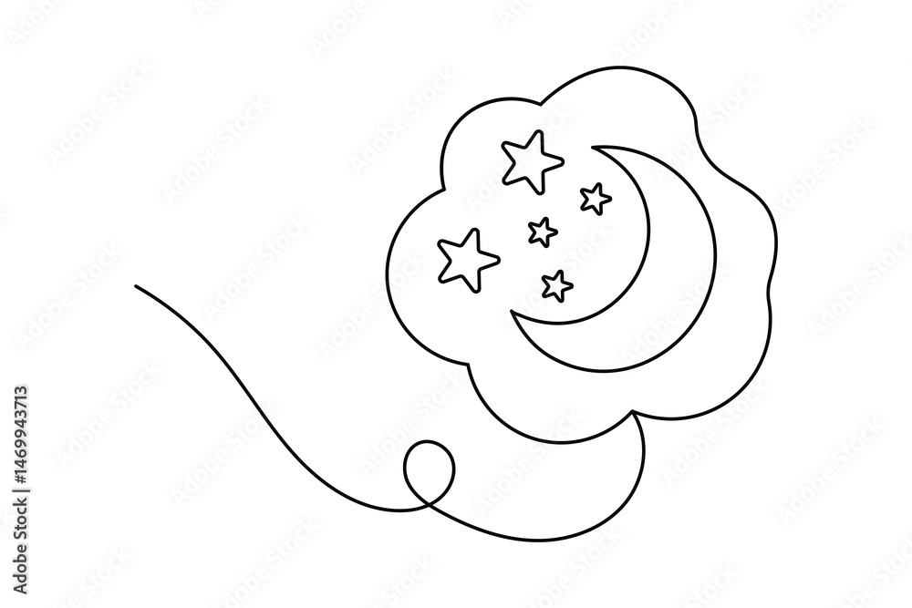 Fototapeta premium Star icon continuous one line drawing