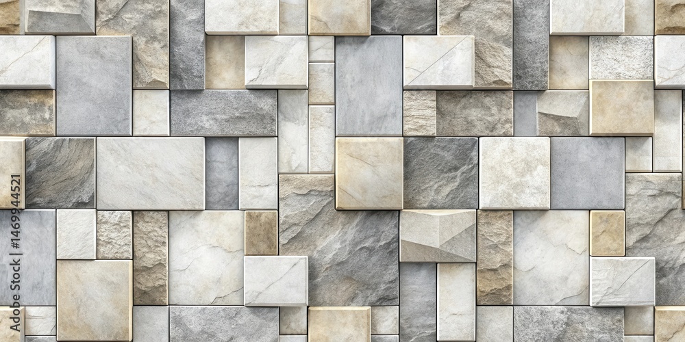 Abstract stone wall texture a seamless pattern of varied rectangular and square blocks in earth tones Abstract stone wall texture a seamless pattern of varied rectangular and square blocks in earth tones