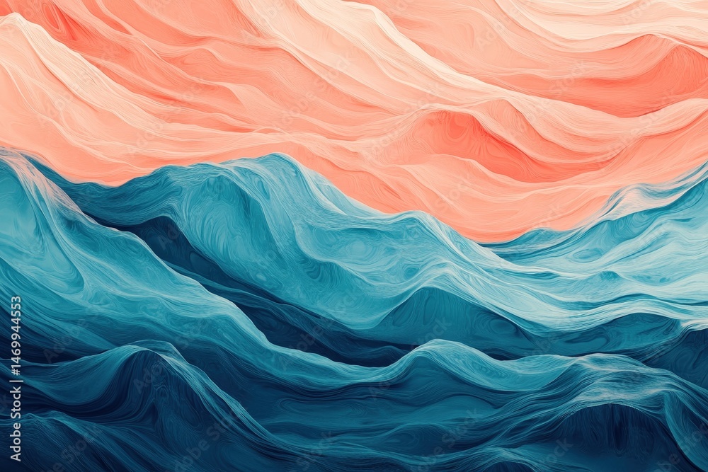 Fototapeta premium Abstract landscape painting with soft colors.